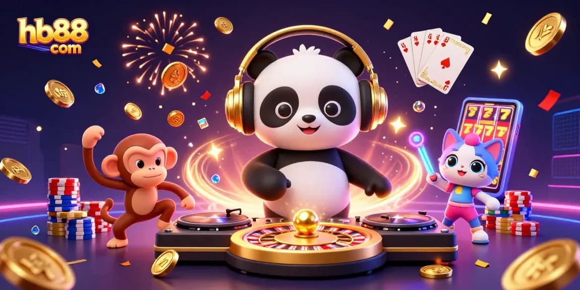 Engage in the thrilling world of hb88 com with vibrant casino characters in a dynamic celebration.