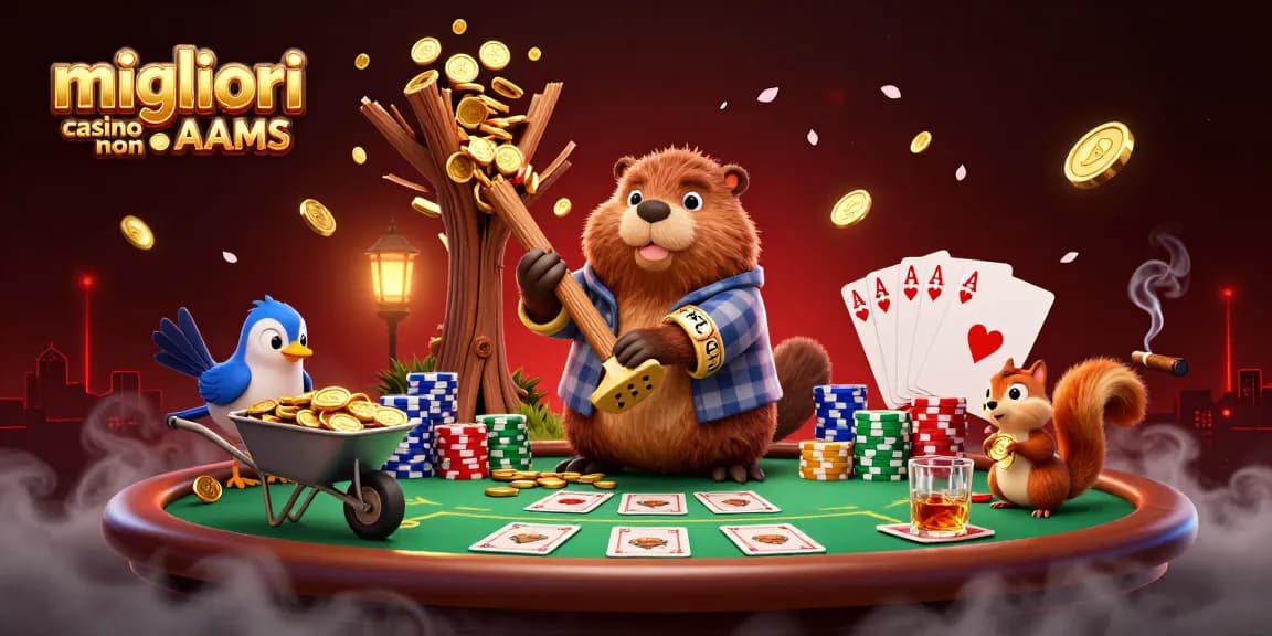 Gioca ai migliori casino non AAMS con emozionanti monete d'oro in una scena vivace.
