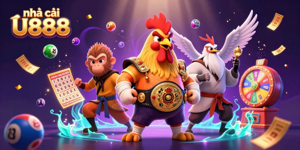 Experience thrilling gameplay at nhà cái U888 with vibrant lottery balls and iconic cartoon characters!
