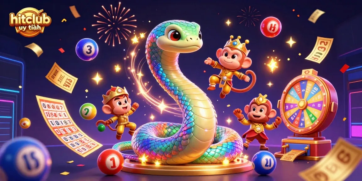Experience winning moments at hitclub uy tín with colorful lottery balls and dynamic casino elements.