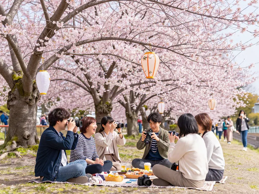 Pengalaman menikmati sakura88 dengan teman di bawah pohon sakura yang sedang mekar.