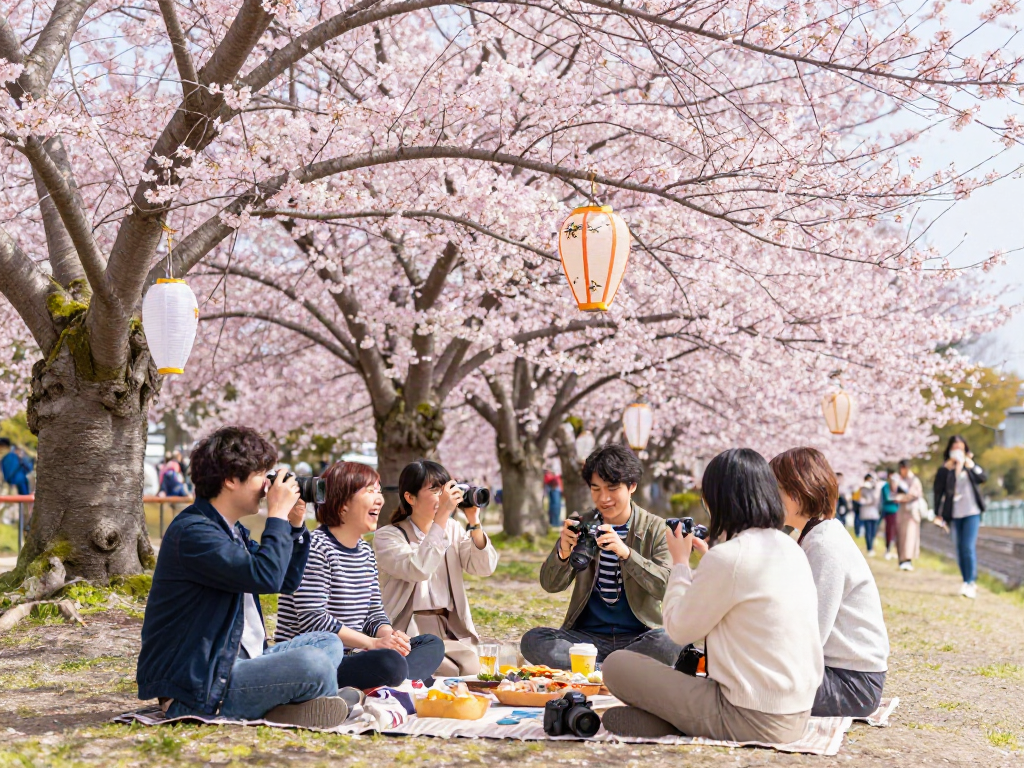 Pengalaman menikmati sakura88 dengan teman di bawah pohon sakura yang sedang mekar.