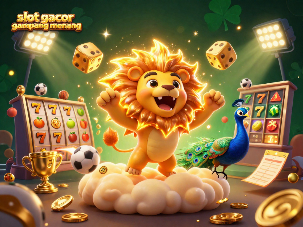 Engage with slot gacor gampang menang for exciting wins in this vibrant casino illustration.