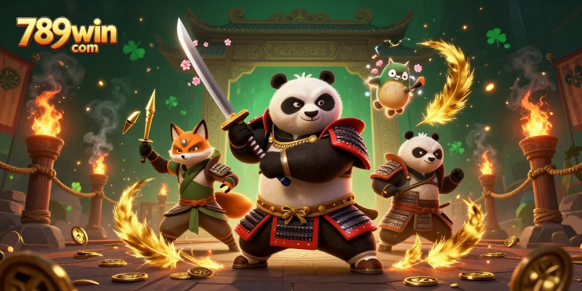 Experience thrilling gameplay with 789win com as a fearless panda samurai and ninja fox engage in epic casino battles.