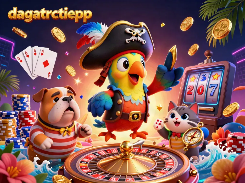 Experience exciting gameplay dynamics at dagatructiepp casino with animated characters and vibrant casino elements.