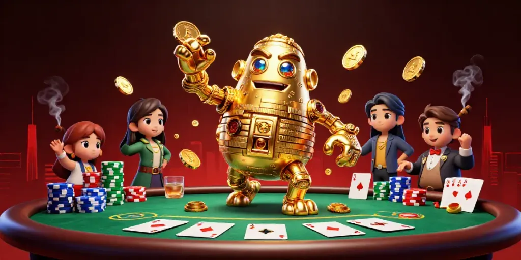 Experience thrilling gaming action at Ph222 with golden golem and poker elements.