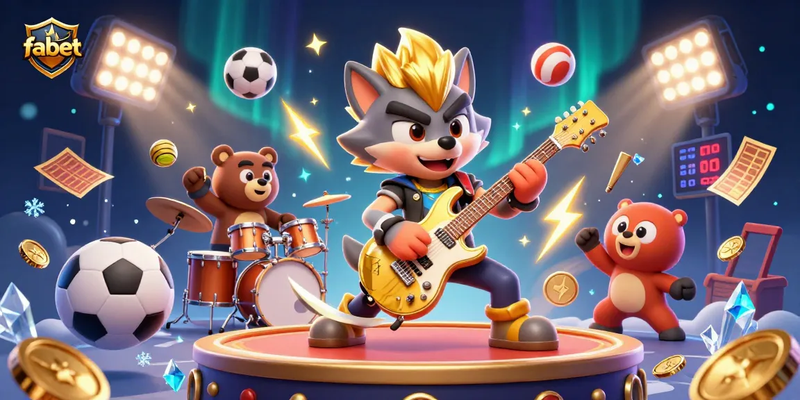 Experience high-energy betting action with fabet on a vibrant casino stage featuring dynamic characters.