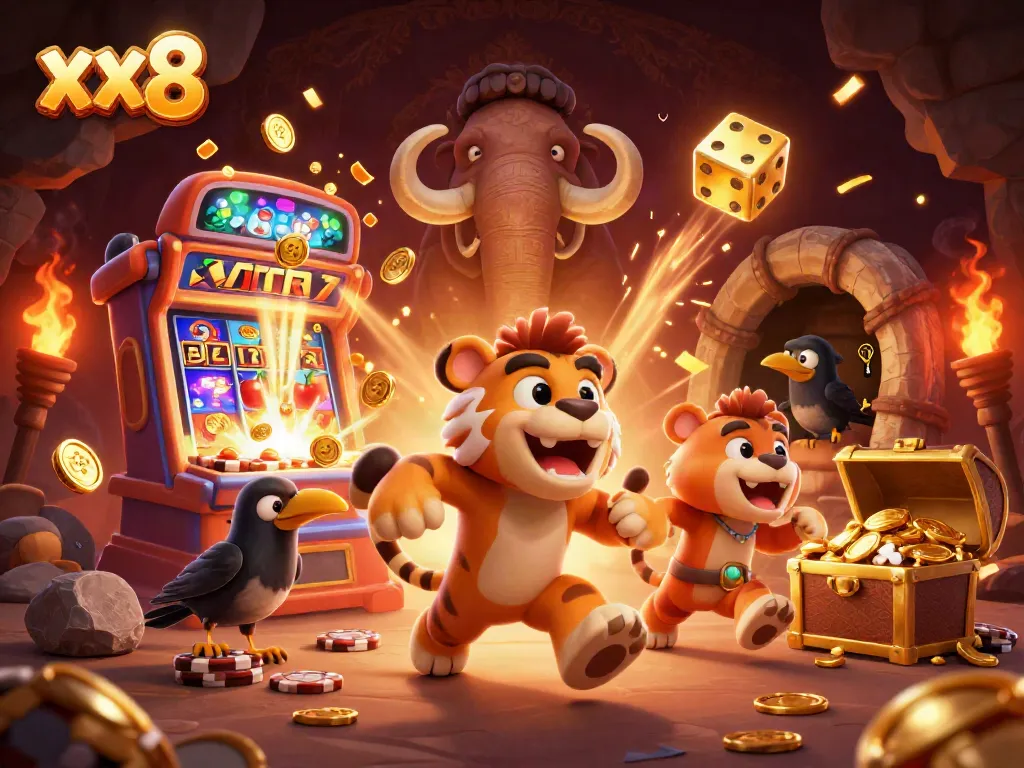 Experience the excitement at xx8, celebrating a prehistoric casino atmosphere with dynamic game elements.
