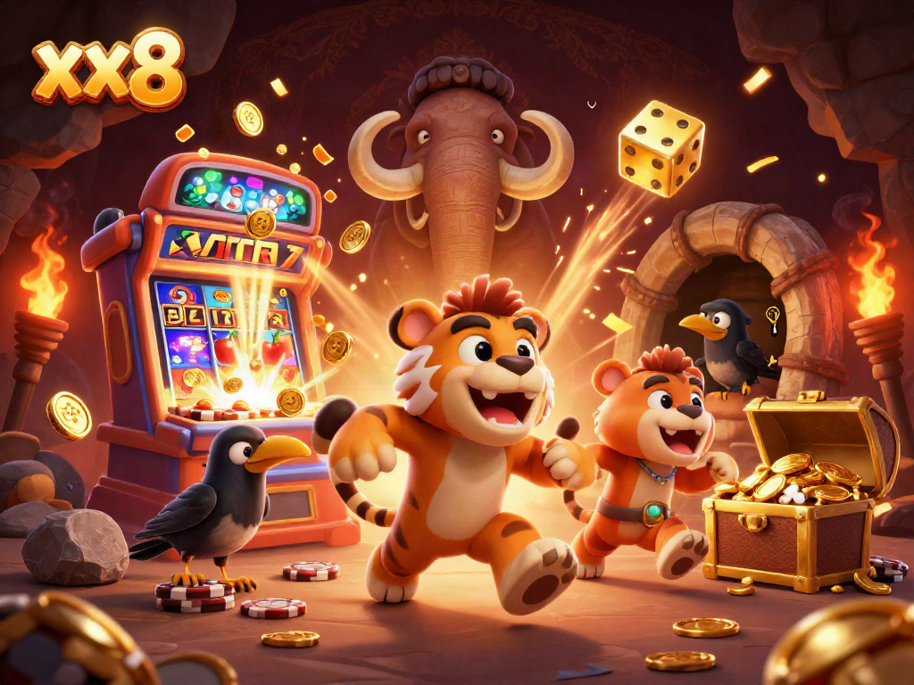 Experience the excitement at xx8, celebrating a prehistoric casino atmosphere with dynamic game elements.