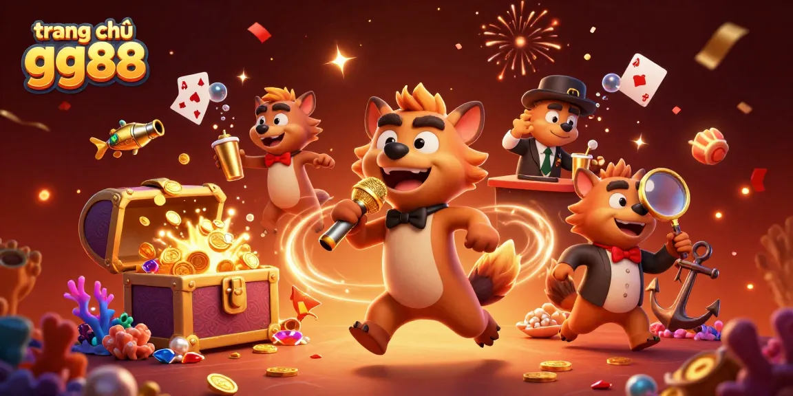 Experience the vibrant excitement of trang chủ gg88 with comedy and casino fun in a lively hyena scene.
