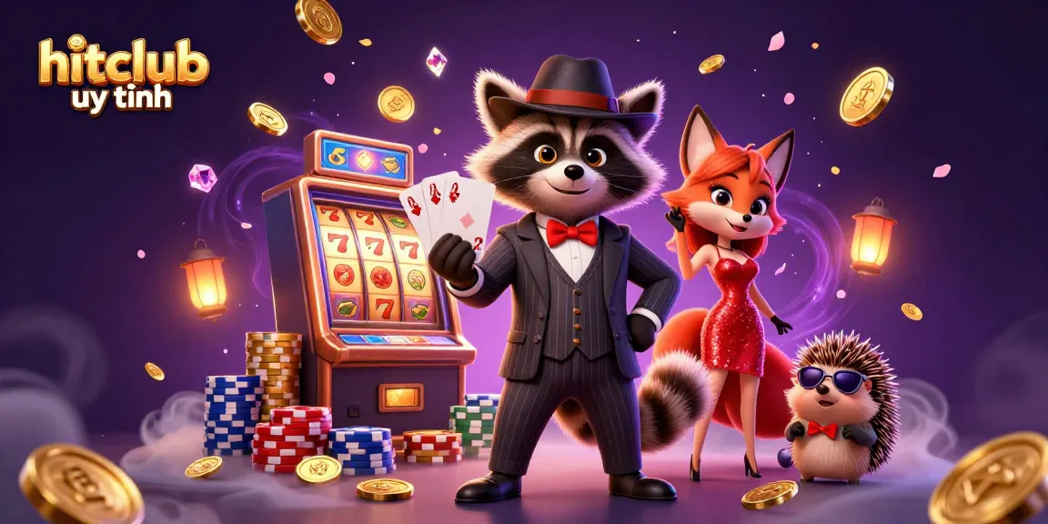 Experience the excitement of hitclub uy tín with animated casino characters and vibrant gambling elements