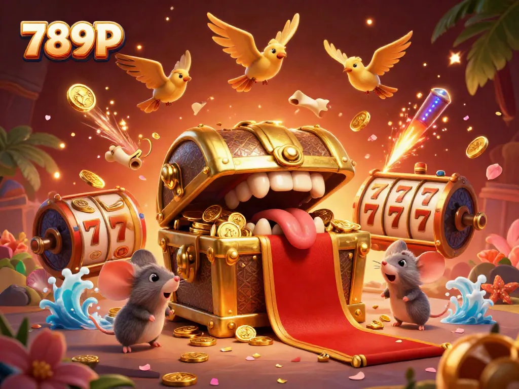 Experience thrilling gaming excitement with 789P's golden treasure chest and dynamic lottery elements.