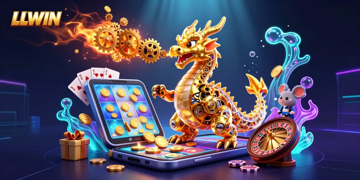Experience dynamic gameplay at LLWIN with our golden dragon and vibrant casino elements.