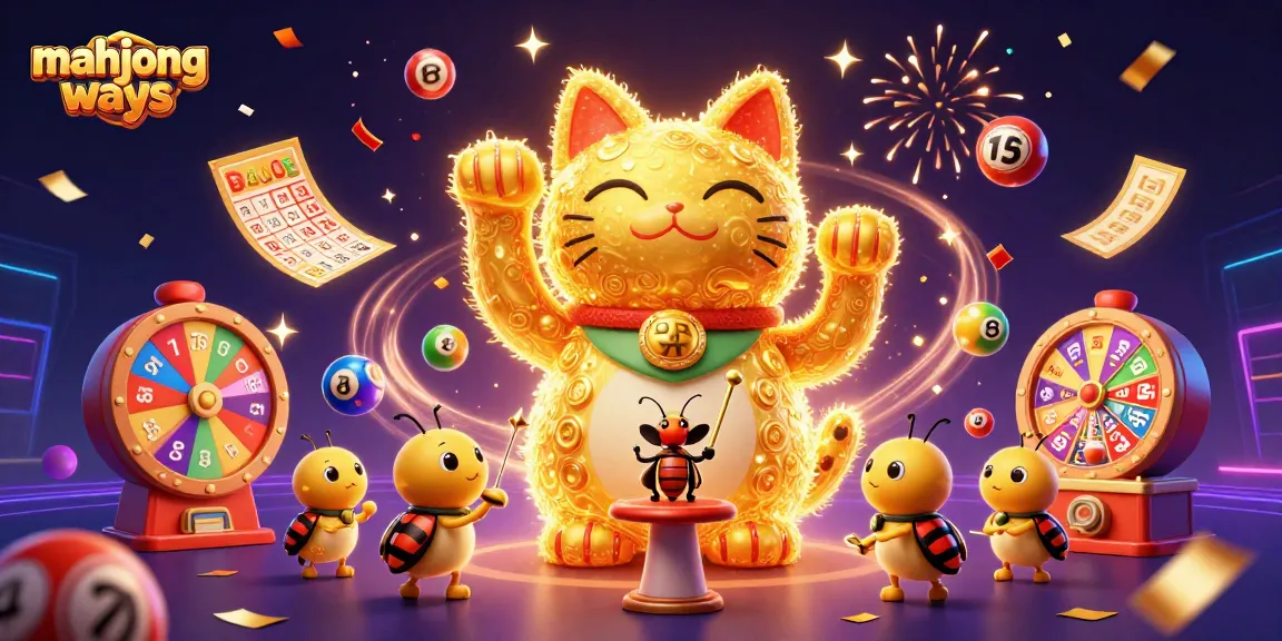 Engage with mahjong ways excitement and bonuses in this vibrant casino-themed illustration.