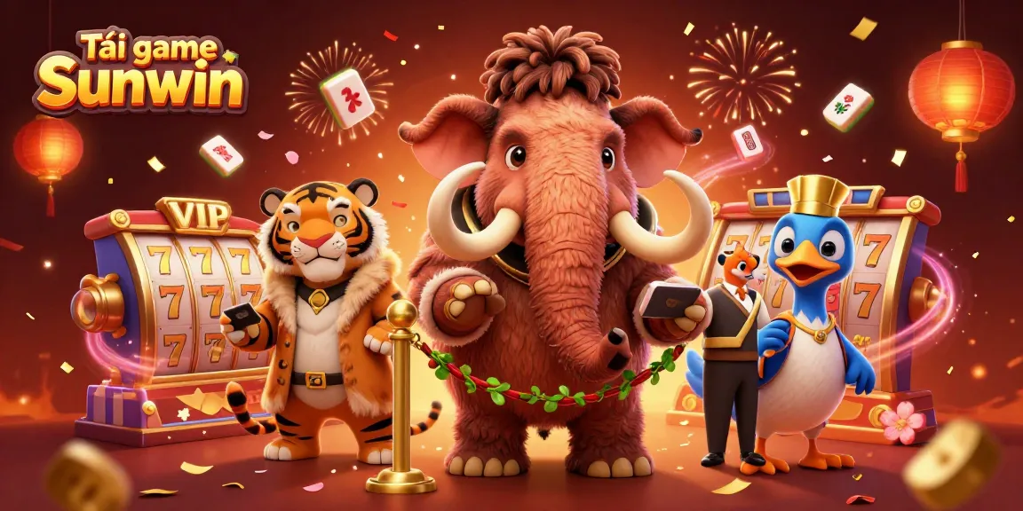 Experience thrilling gameplay with Tải game Sunwin, showcasing vibrant casino characters and festive elements.