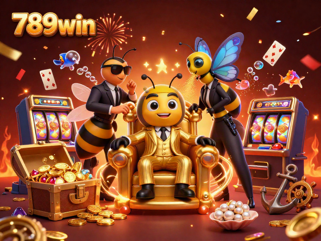 Experience the excitement of 789win's casino world with a vibrant bumblebee mob boss and dynamic elements.