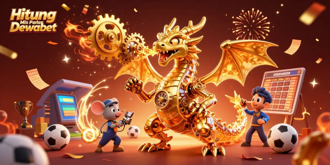Engage with Hitung Mix Parlay Dewabet in a dynamic betting scene featuring animated sports elements.