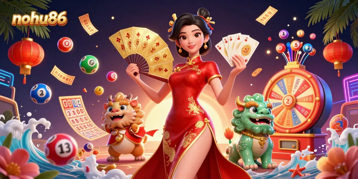 Spin for jackpots and wins at nohu86 with colorful lottery elements and a lucky charm guardian.