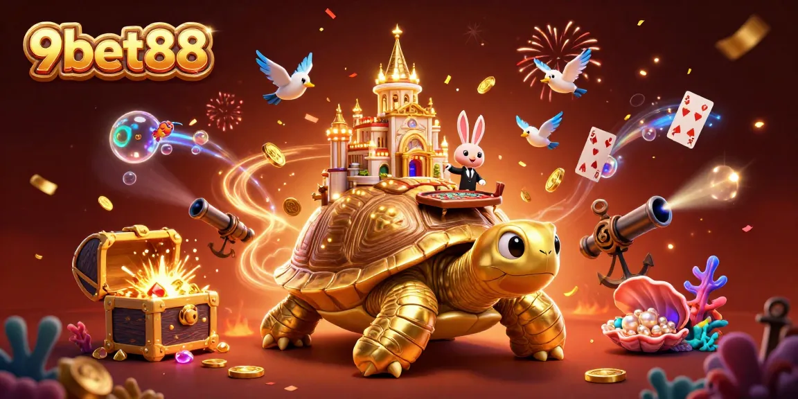 Experience the thrill of gaming at 9bet88 with vibrant 3D casino illustrations full of excitement and action.