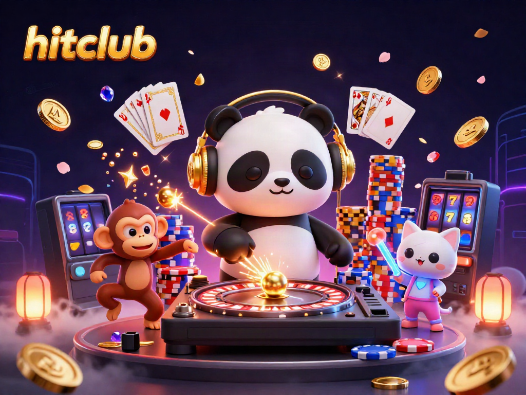 Experience the excitement of hitclub with a vibrant 3D casino scene featuring iconic characters and dynamic game elements.