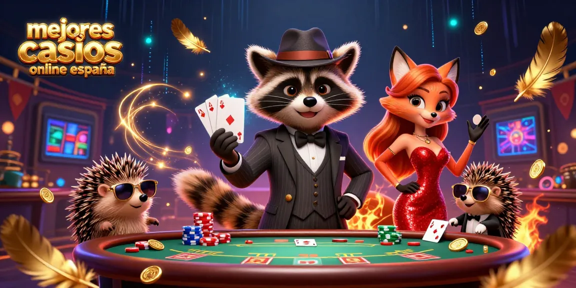Juega en los mejores casinos online España con esta vibrante ilustración de tres personajes únicos.