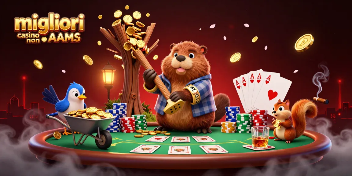 Gioca ai migliori casino non AAMS con emozionanti monete d'oro in una scena vivace.