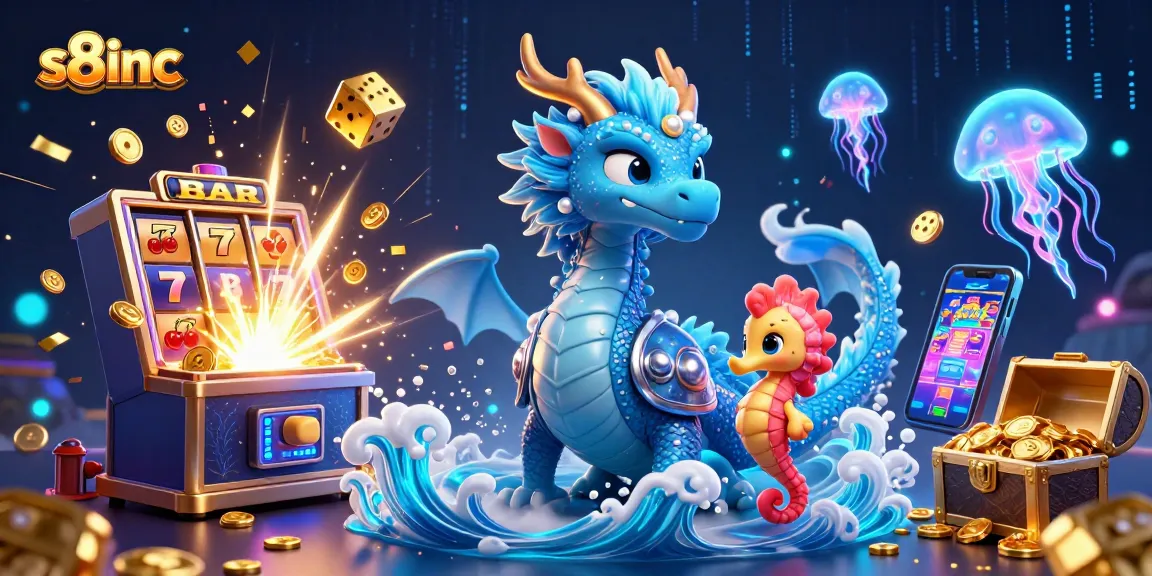 Experience the thrilling casino action with s8inc featuring a water dragon, seahorse knight, and jackpot explosions.