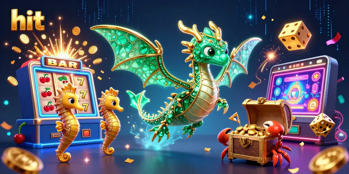Experience thrilling hits of gaming with the vibrant hit club sea dragon and slot machine scene.