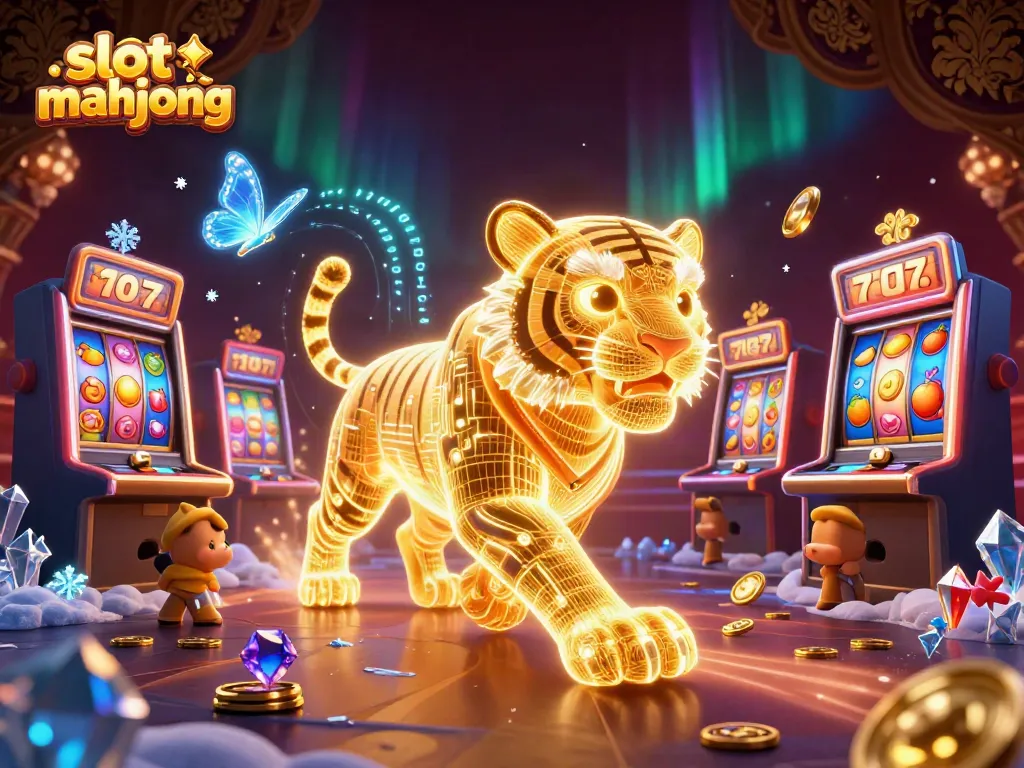 Experience the thrill of slot mahjong with a stunning 3D casino showcasing vibrant animations and dynamic characters.