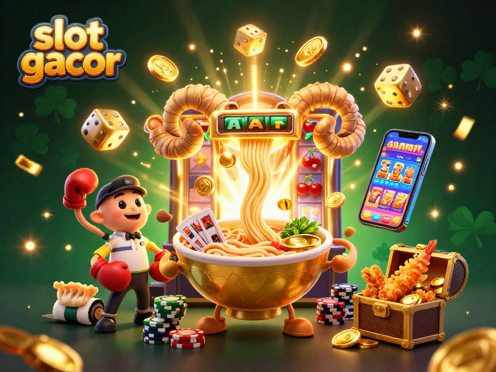 Engage in thrilling gameplay with slot gacor featuring colorful characters in a vibrant casino scene.