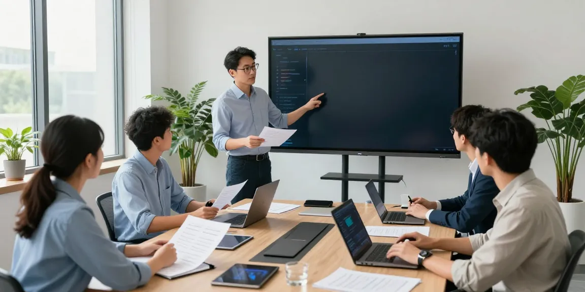 Team collaborating on Enterprise AI strategies in a modern office.