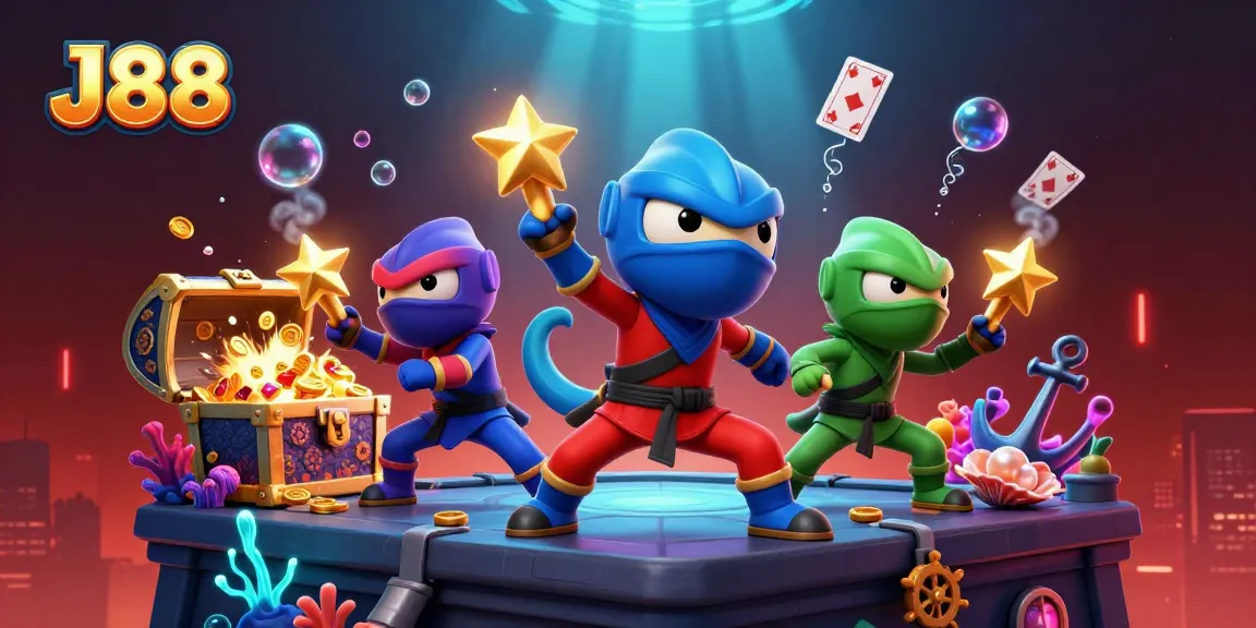 Engage in exciting gaming moments with J88 as colorful 3D chameleons create action-packed scenes.