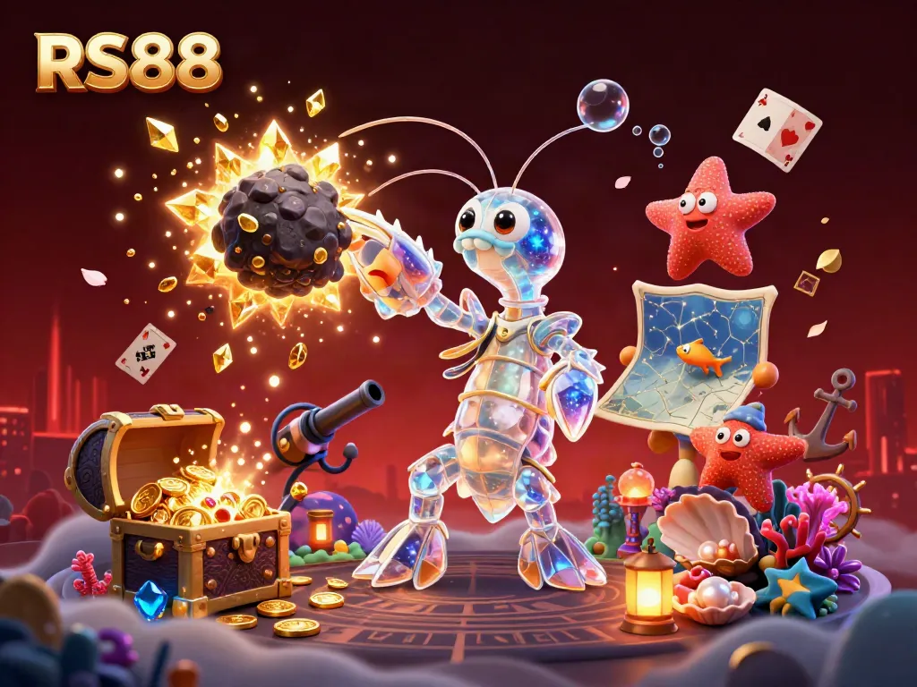 Engage with RS88's thrilling casino world featuring vibrant characters and golden gems.