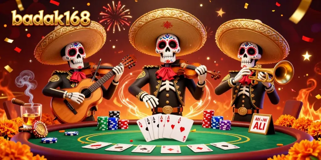 Badak168 meningkatkan pengalaman bermain dengan band mariachi tengkorak meriah dan kartu poker menarik.