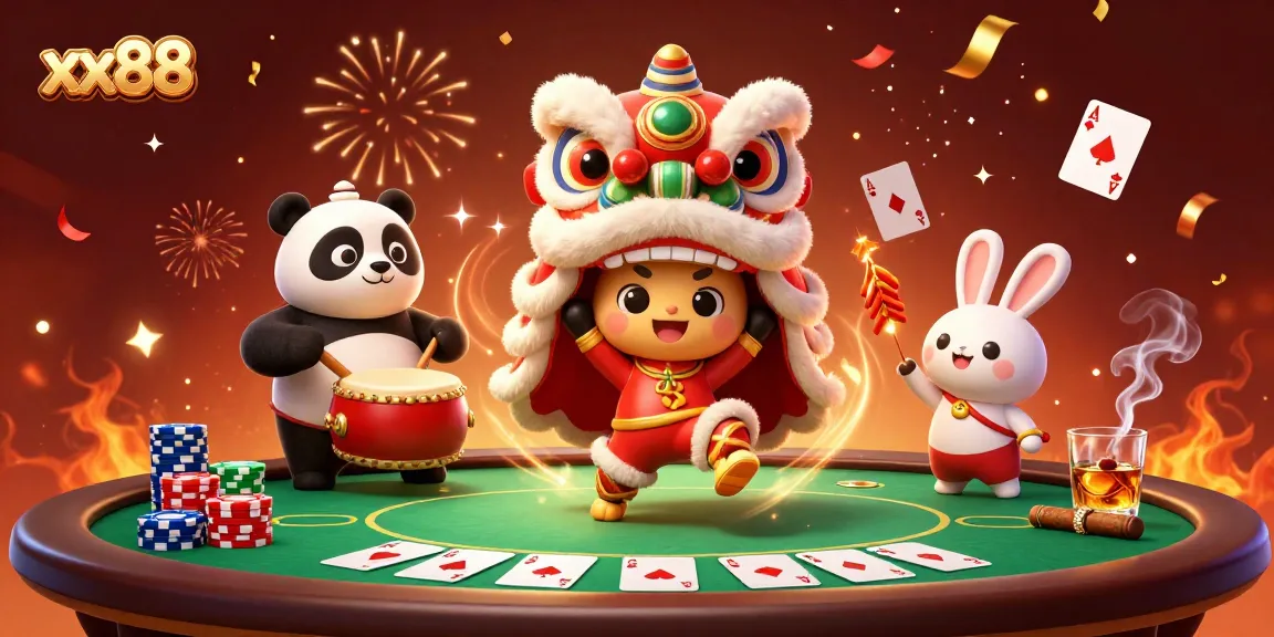 Join the exciting gaming action at xx88 with lively characters and vibrant casino elements!